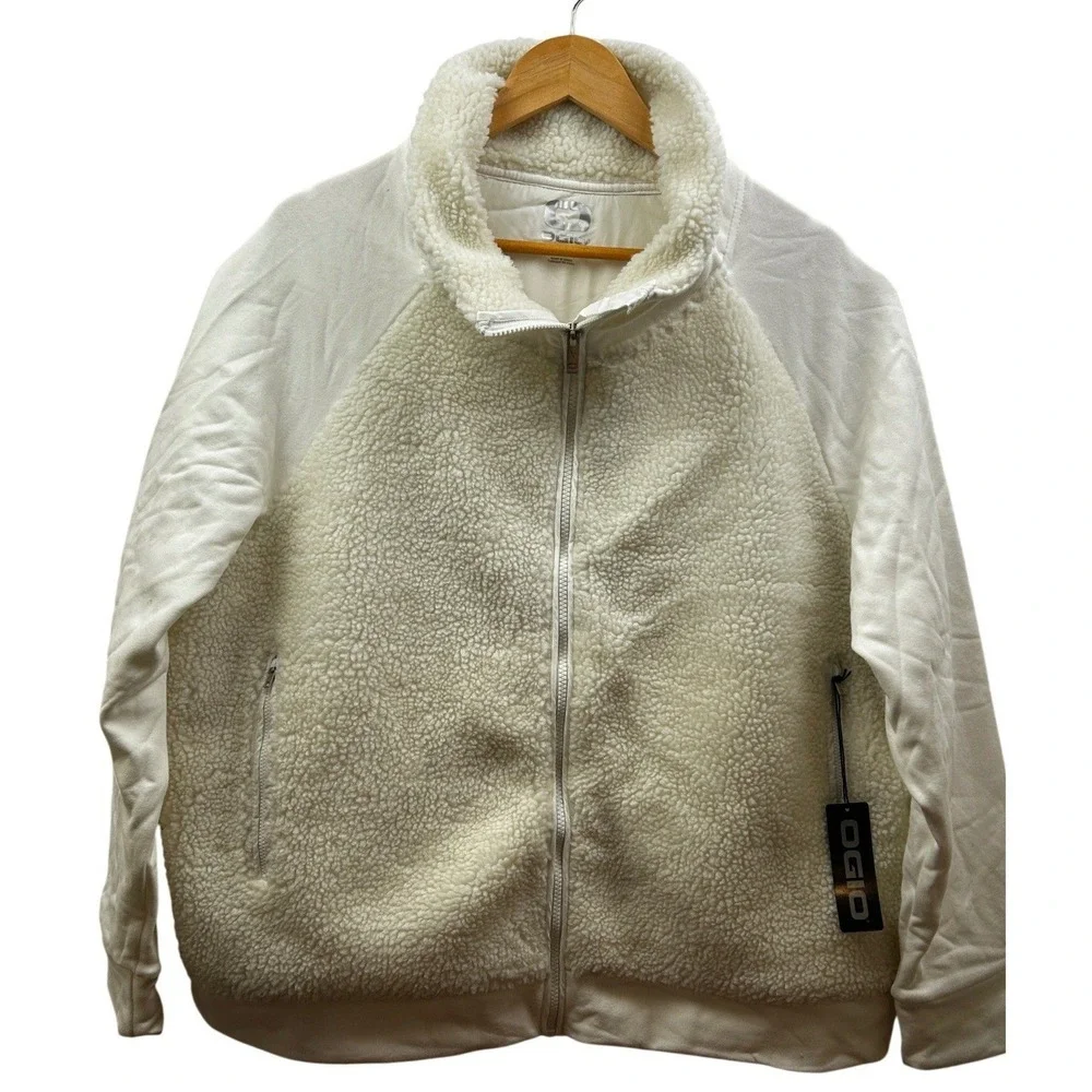 OGIO Sherpa Performance Fleece Jacket Unisex‎ 4XL Cream Full Zip NWT Outdoor